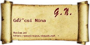 Gácsi Nina névjegykártya